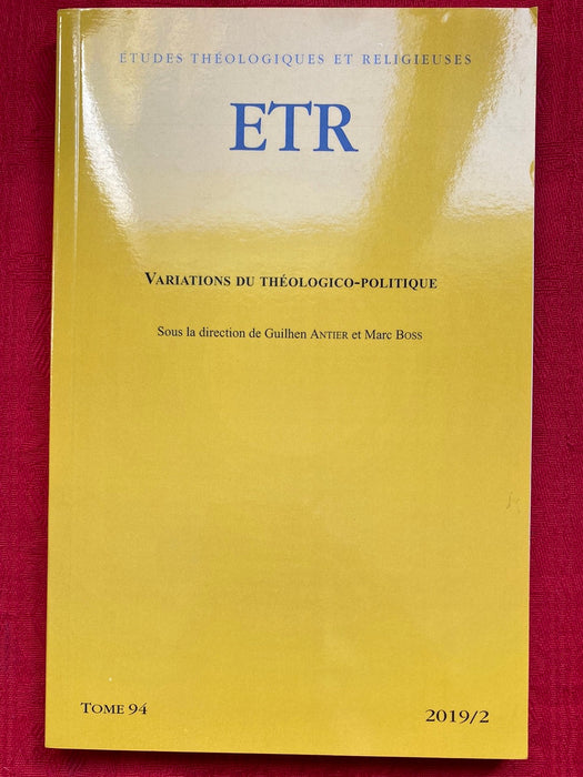 Occasion - Etudes Théologiques et Religieuses 2019/2