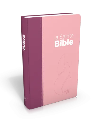 Bible Segond NEG compacte, souple, toile duo rose praline/ violet