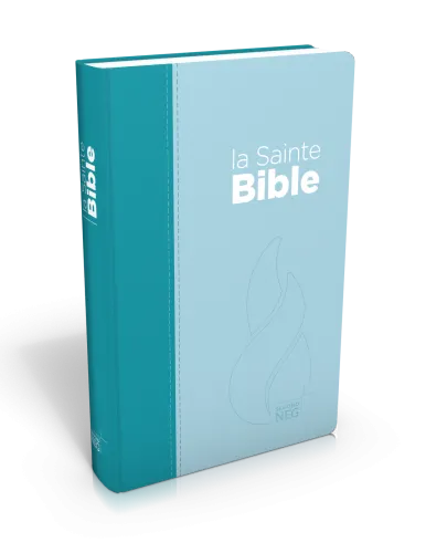 Bible Segond NEG compacte souple, toile duo bleu lagon et bleu ciel
