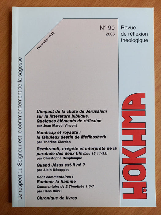 Occasion - Hokhma n°90