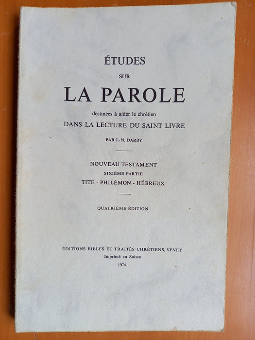 Études sur la Parole - Nouveau Testament