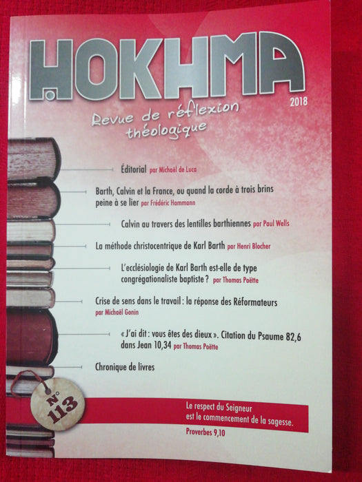 Occasion - Hokhma n°113