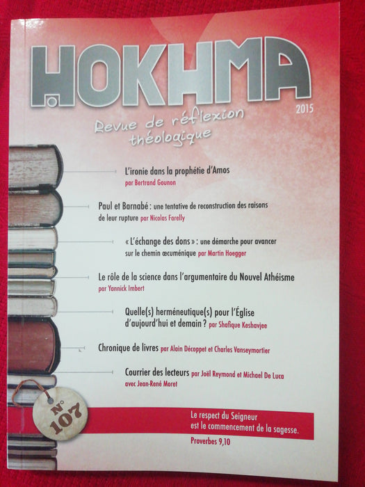 Occasion - Hokhma n°107