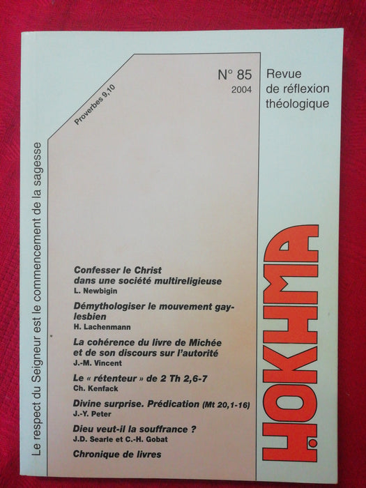 Occasion - Hokhma n°85