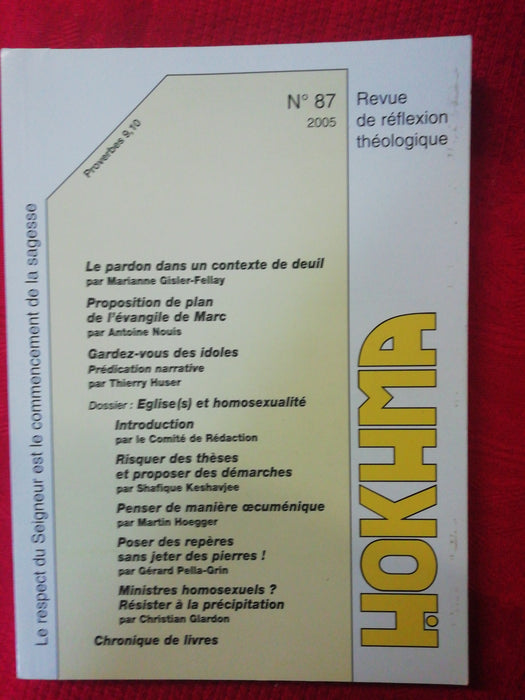Occasion - Hokhma n°87