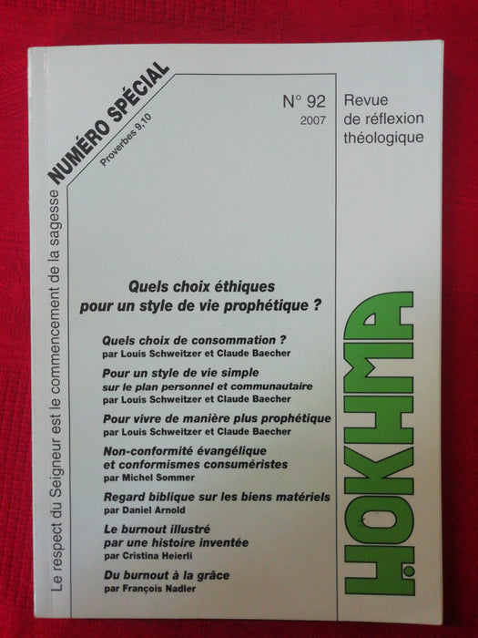 Occasion - Hokhma n°92