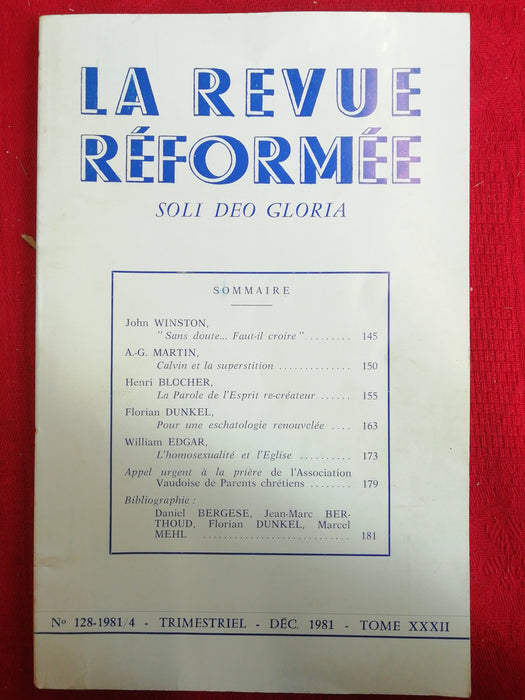 Occasion - La revue réformée #128 1981/4