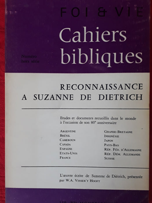 Occasion - Foi et vie - Cahier biblique numéro hors-série