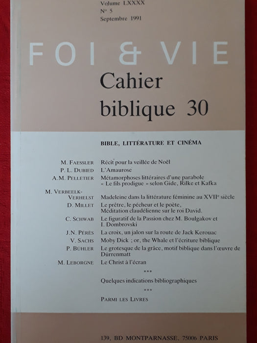 Occasion - Foi et vie - Cahier biblique 30