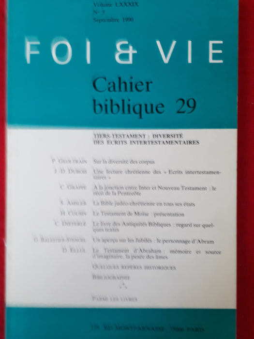Occasion - Foi et vie - Cahier biblique 29