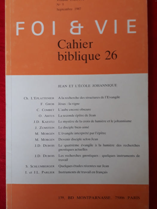 Occasion - Foi et vie - Cahiers bibliques 26