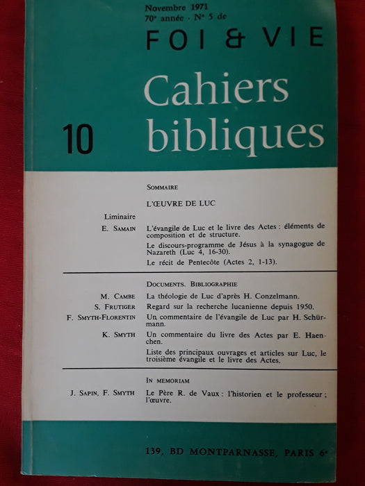 Occasion - Foi et vie - Cahiers bibliques 10