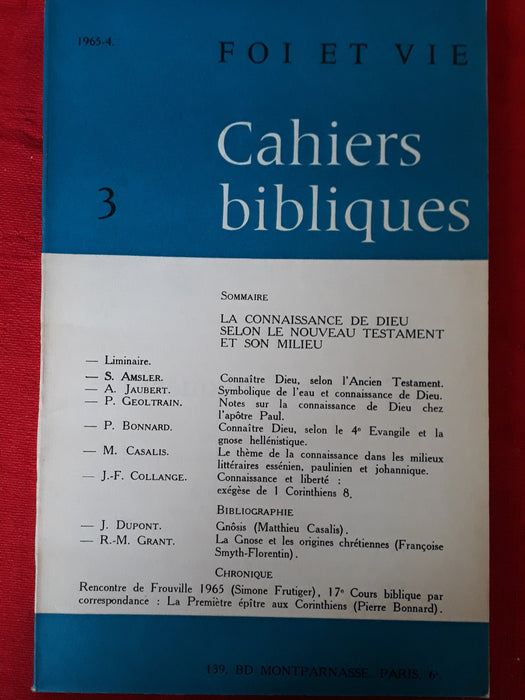 Occasion - Foi et vie - Cahiers bibliques 3