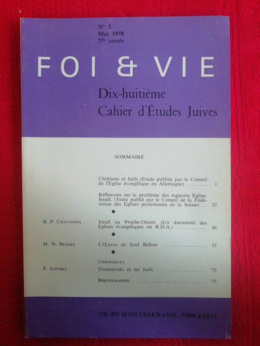 Occasion - Foi et Vie - Cahier d'études juives 18