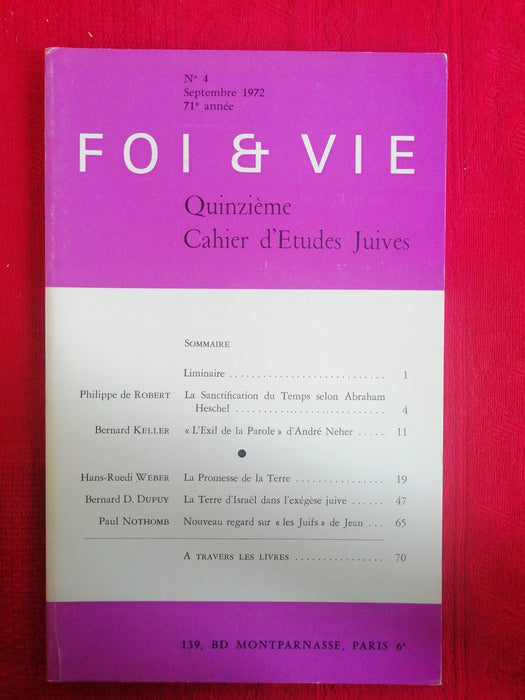 Occasion - Foi et Vie - Cahier d'études juives 15