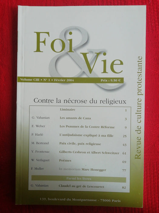 Occasion - Foi et Vie - 1 Février 2004