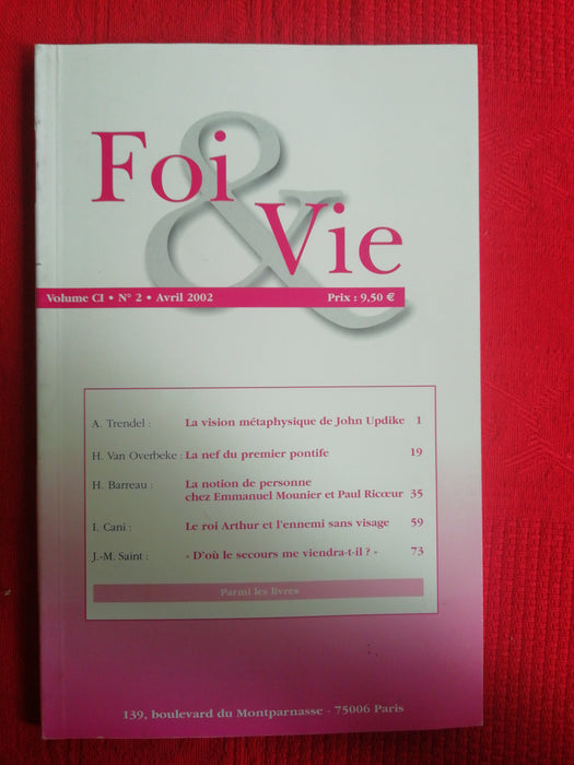 Occasion - Foi et Vie - 2 Avril 2002