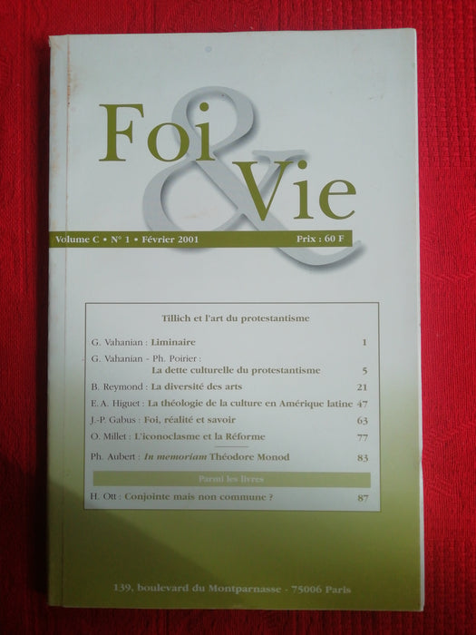 Occasion - Foi et Vie - 1 Février 2001