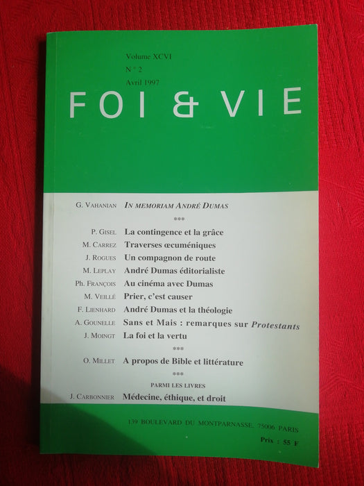 Occasion - Foi et Vie - 2 Avril 1997
