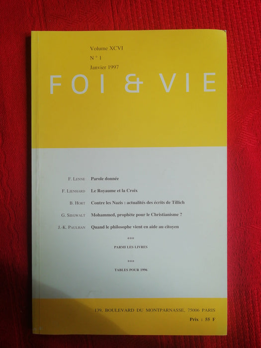 Occasion - Foi et Vie - 1 Janvier 1997