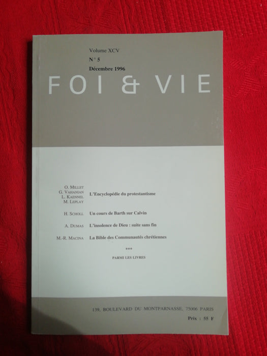 Occasion - Foi et Vie - 5 Décembre 1996