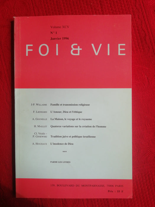 Occasion - Foi et Vie - 1 Janvier 1996