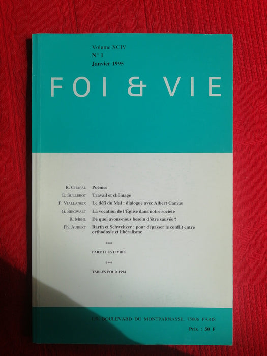 Occasion - Foi et Vie - 1 Janvier 1995