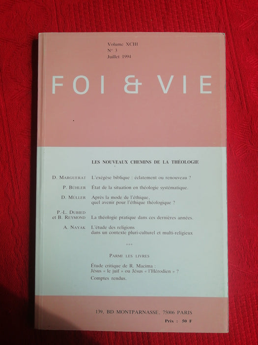 Occasion - Foi et Vie - 3 Juillet 1994