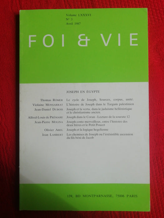 Occasion - Foi et Vie - 3 Avril 1987