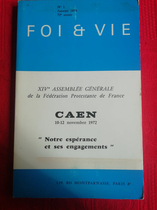 Occasion - Foi et Vie - 1 Janvier 1973