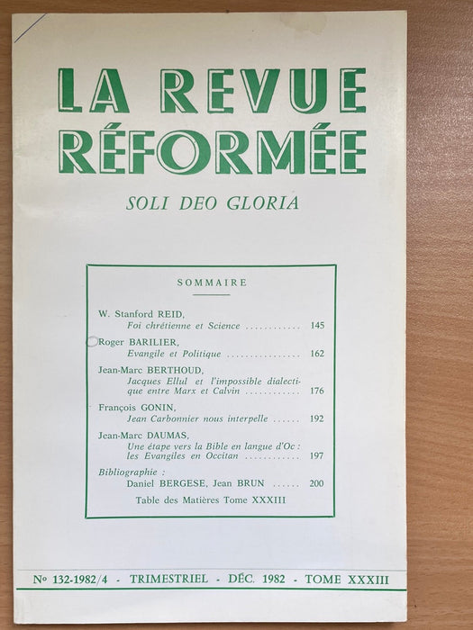 Occasion - La revue réformée #132 1982/4