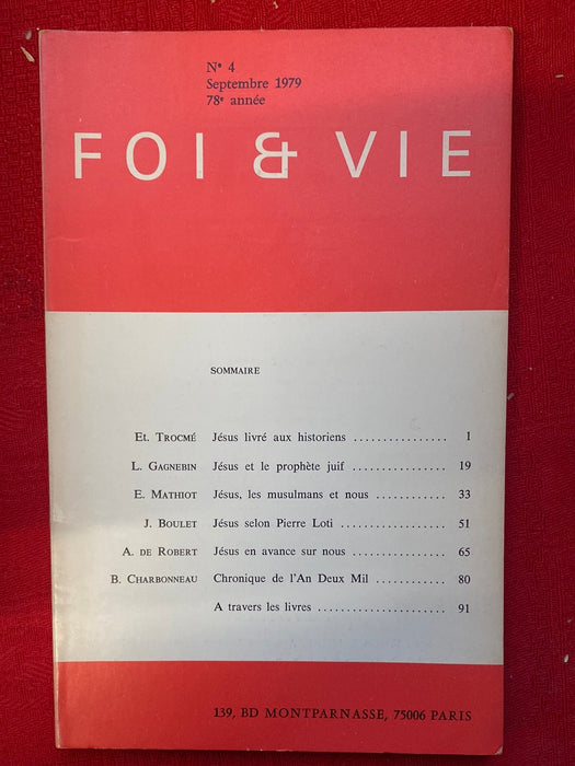 Occasion - Foi et Vie 4 septembre 1979