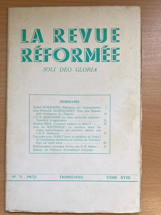 Occasion - La revue réformée #71 1967/3