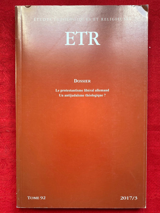Occasion - Etudes Théologiques et Religieuses 2017/3
