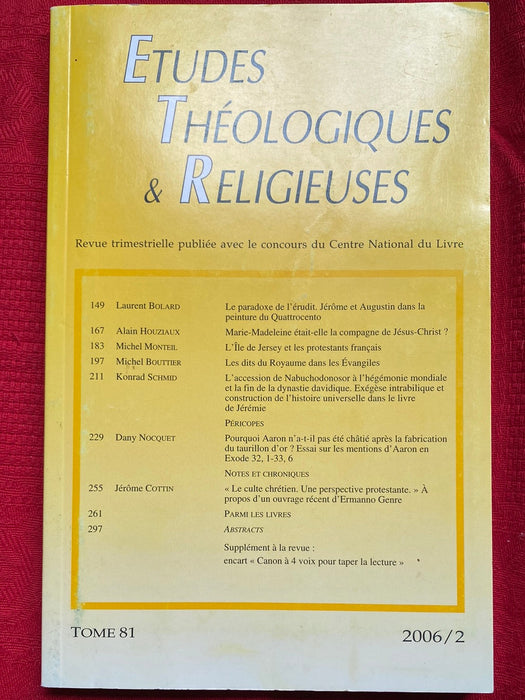 Occasion - Etudes Théologiques et Religieuses 2006/2