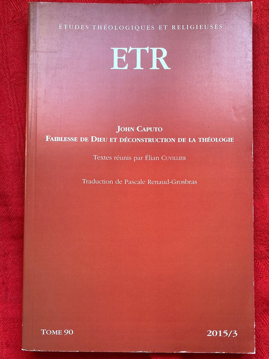 Occasion - Etudes Théologiques et Religieuses 2015/3