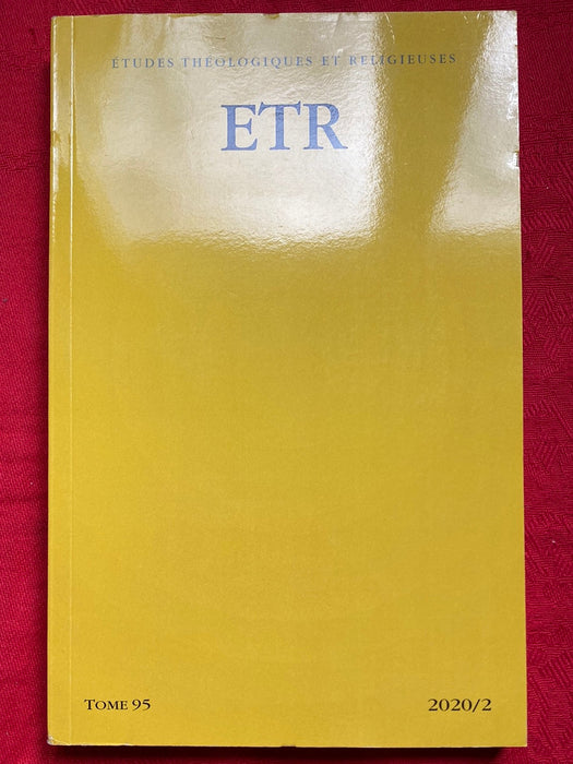 Occasion - Etudes Théologiques et Religieuses 2020/2
