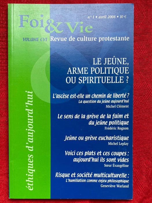 Occasion - Foi et Vie 1 avril 2008