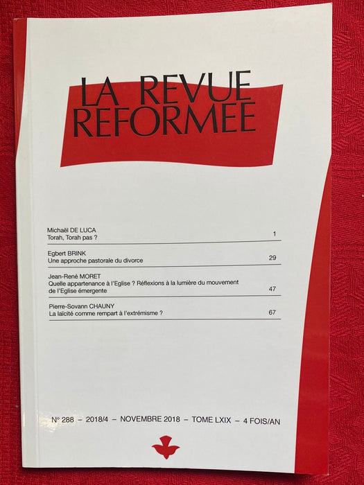 Occasion - La Revue réformée #288 Novembre 2018