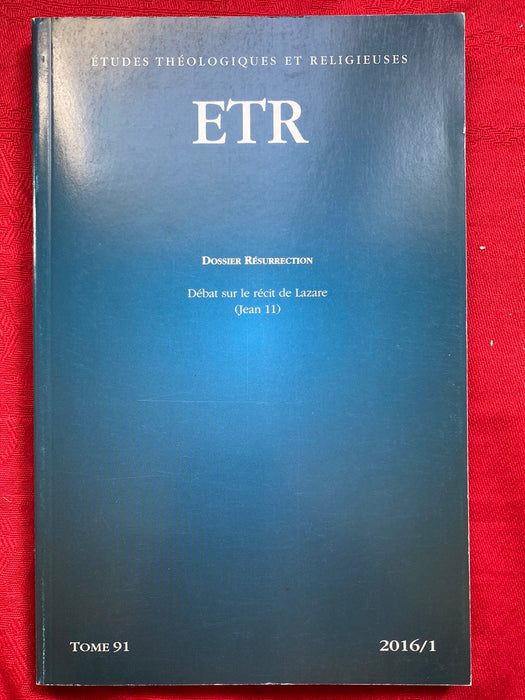Occasion - Etudes Théologiques et Religieuses 2016/1