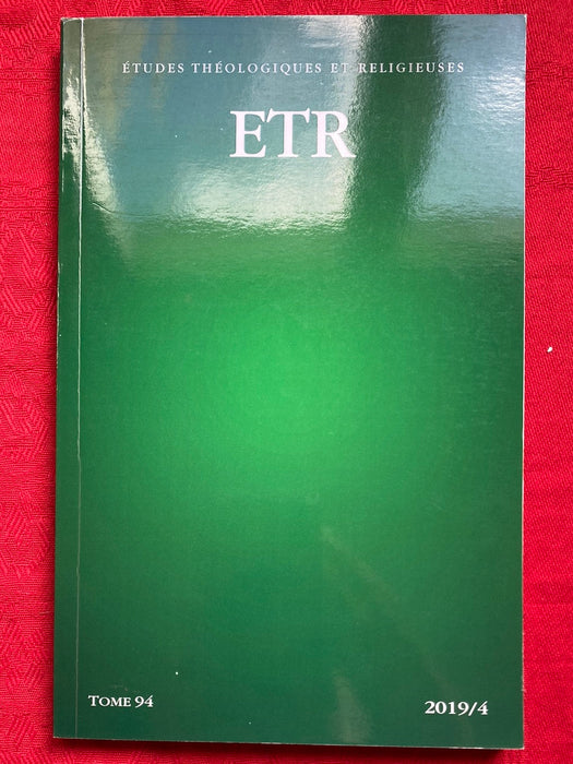Occasion - Etudes Théologiques et Religieuses 2019/4