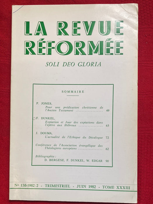 Occasion - La Revue réformée #130 juin 1982