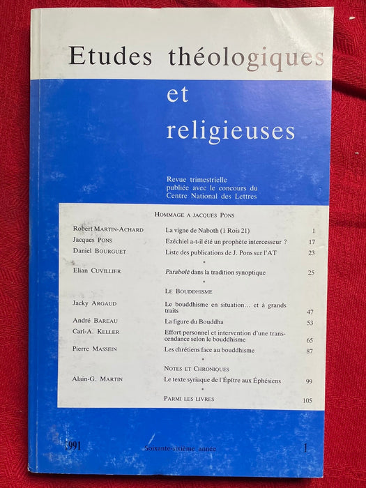 Occasion - Etudes Théologiques et Religieuses 1991/1