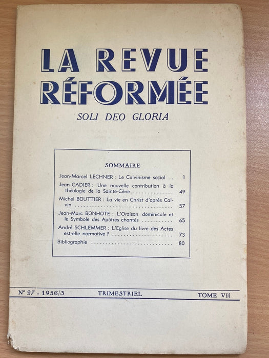 Occasion - La revue réformée #27 1956/3