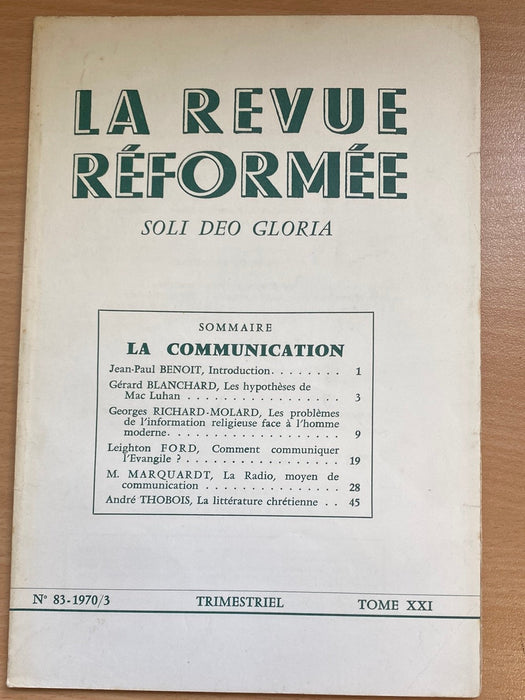 Occasion - La revue réformée #83 1970/3