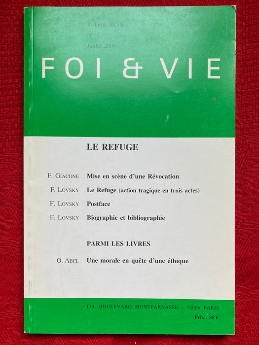 Occasion - Foi et Vie 3 Juillet 2000