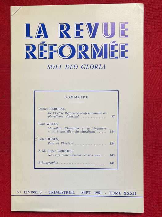 Occasion - La Revue réformée #127 septembre 1981