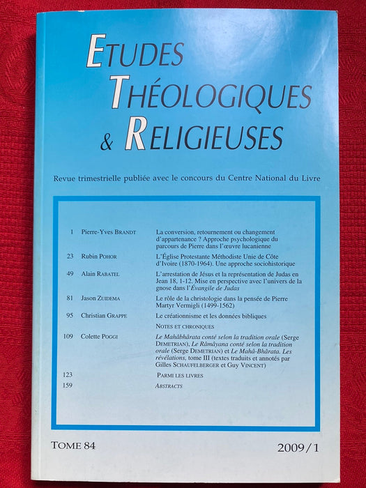 Occasion - Etudes Théologiques et Religieuses 2009/1