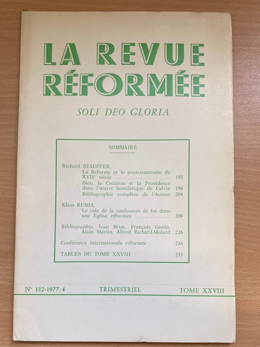 Occasion - La revue réformée #112 1977/4