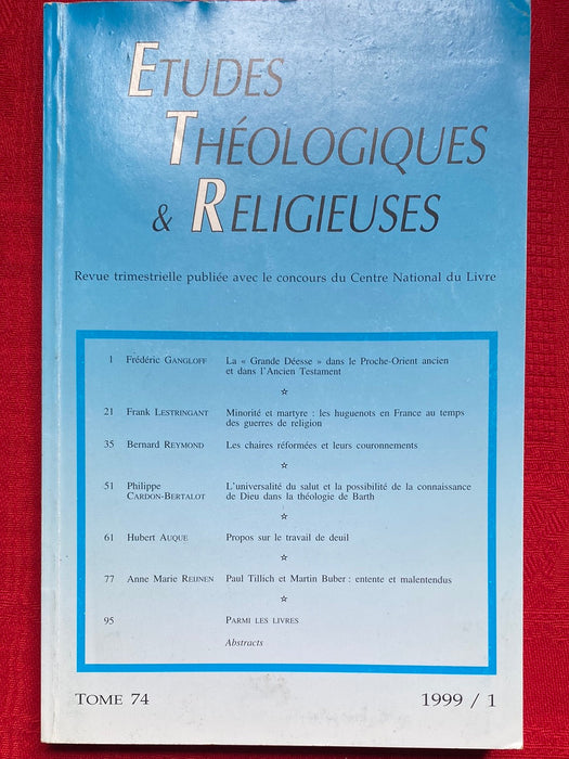 Occasion - Etudes Théologiques et Religieuses 1999/1